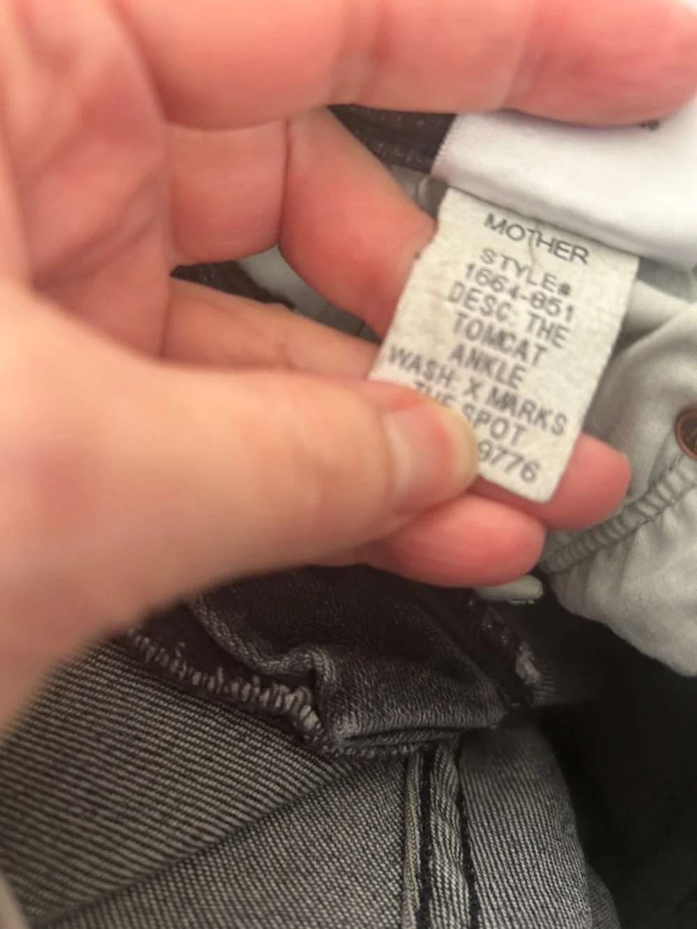 Mother The Tomcat Ankle Straight Leg Jean X Marks The Spot Faded Black size 28 - Picture 10 of 10